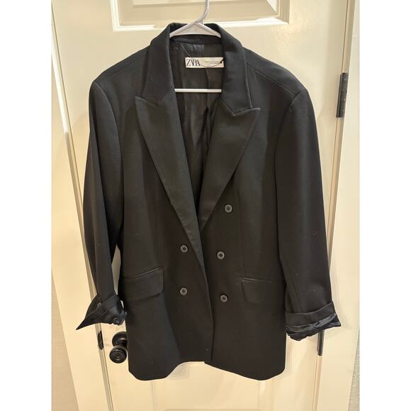 ZARA BLAZER JACKET BLACK SIZE XXL - Picture 4 of 5